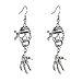 Halloween Dangle Earrings Set - Pack of 4 Pairs Halloween Costume Earring for Women Long Skull Cobweb Spider Pumpkin Bat Tassel Drop Earrings Jewelry Set, Hypoallergenic