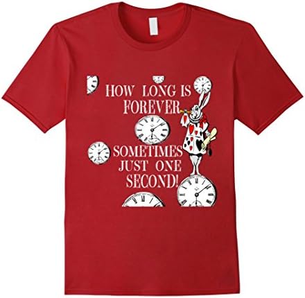 Men's Alice in Wonderland White Rabbit T-shirt how is forever Large Cranberry