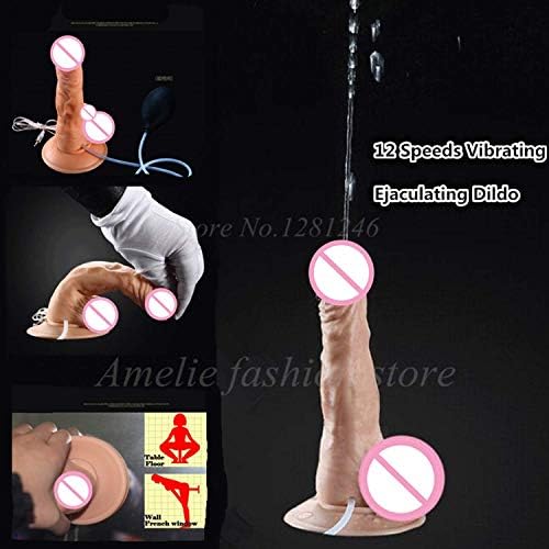 VBEML SHIRT Víbrátórs Electric 12 Speed Víbrátór Cum Fake P-énis Squirting C-ock Vibrador Strong Sucker Cup Big D-ick Sext Toys for Solo Women,