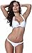 Indrah Women Sexy Push up Padded Swimsuit Bikini Set and Circular Metal,White,(US Size 2-4)S
