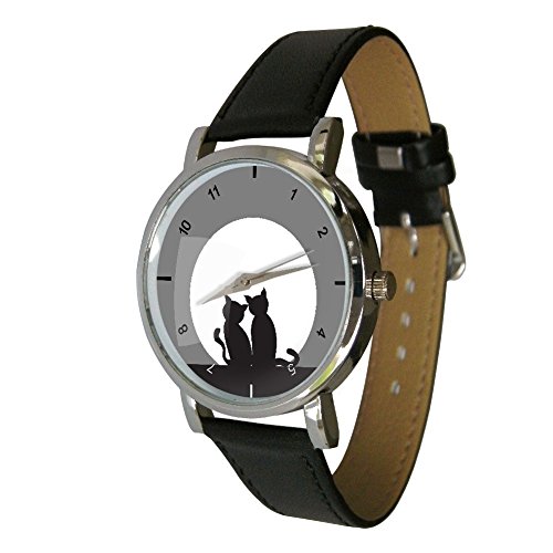 Cats Watching The Moon Design Fashion Watch. Ideal Cat Gift Idea for Any Cat Lover (C4)
