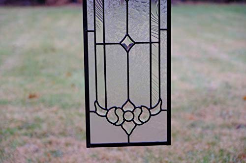 10" x 36" Stunning Tiffany Style Stained Glass Clear Beveled Window Panel - Thumbnail 6