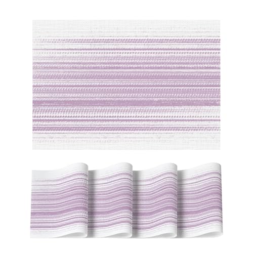 Artoid Mode White Purple Vinyl Placemats Set of 4, Washable Heat Resistant Non-Slip Woven Plastic PVC Place Mats for Farmhouse Holiday Party Kitchen Dining Decor at Amazon