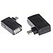 Dolity 2Pcs 90 Degree Right&Left Angle Micro USB2.0 OTG Host Adapter with USB Power for Android Smartphone