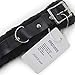 DERENHER Fur Lined D Rings Choker Necklace Adjustable Black Real Leather Neck Collar with Chain Leash (Style-1)