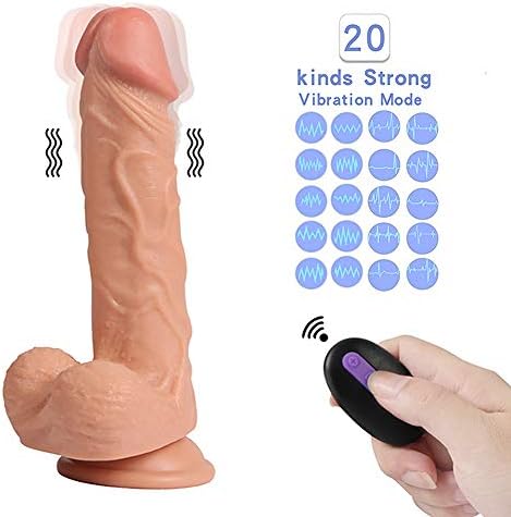 8.26 inch Viberating Toys with 20 Frequency Patterns Waterproof Rechargeable Electric Women Ladies Toy with Suction Cup and Wireless Remote Control