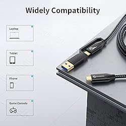 PHIXERO USB C to USB C Cable 1Ft, 20Gbps Data