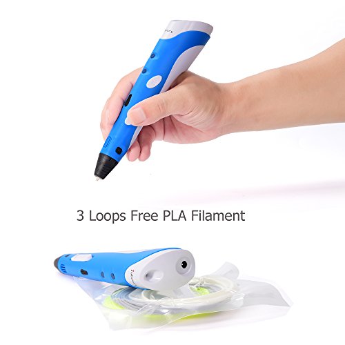 3D Printing Pen for Kids,Juboury JBY-I 3D Portable Drawing Pen/Printer for Model Printing,Art Design,DIY and Crafts Drawing--Compatible with 1.75mm ABS and PLA Filament (Blue)