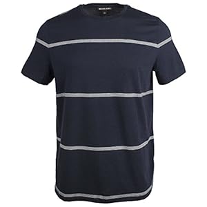 Michael Kors Herren T-Shirt mit nautischen Streifen, kurzärmelig