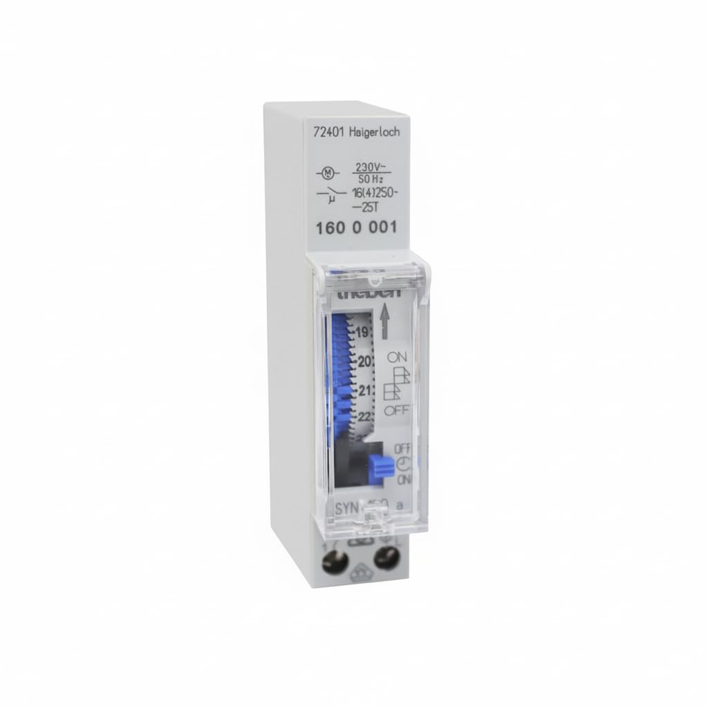 Theben classical, analogue time switch SYN 160 a - 1 channel and daily program, 15 minutes switching time, for lighting/heating/pumps and many more, 300 W LED 1600001