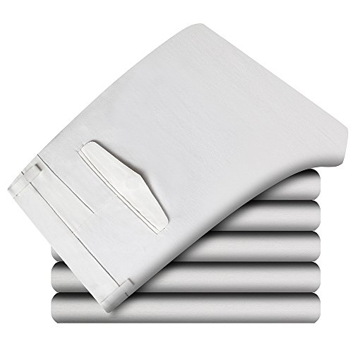 INFLATION Mens Slim Tapered Stretch Flat Front Casual Pants 100% Cotton Dress Pants Trousers for Men,22 Color Choices,White Pants Size 30