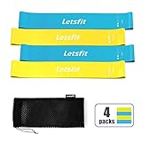 Letsfit Resistance Loop Bands, Resistance Exercise Bands for Home Fitness, Crossfit, Stretching, Strength Training, Physical Therapy, Natural Latex Workout Bands, Pilates Flexbands, 12