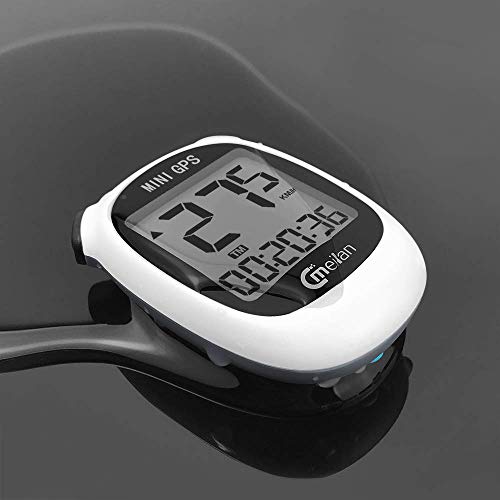 GPS Bicycle Computer, Mini M3 Bike Speedometer and Odometer Wireless Waterproof with LCD Display, IPX5 Waterproof & USB Rechargeable for Bike,White