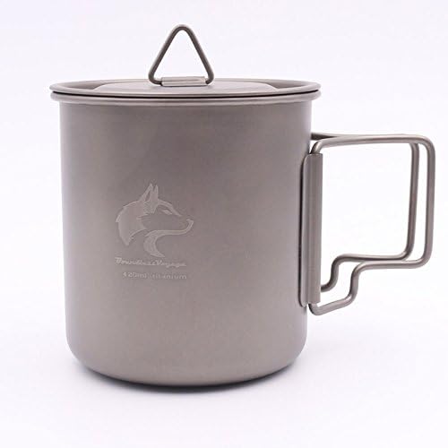 72g Ultralight Cup Titanium Cup With Cover Outdoor Mug Camping Folding Cup Water Cup 420ml
