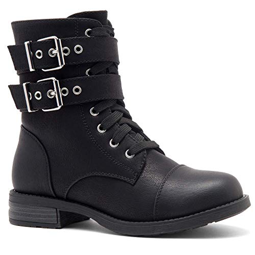 Herstyle-Florence2-Womens-Ankle-Lace-Up-Military-Combat-Booties-Mid-Calf-Boots
