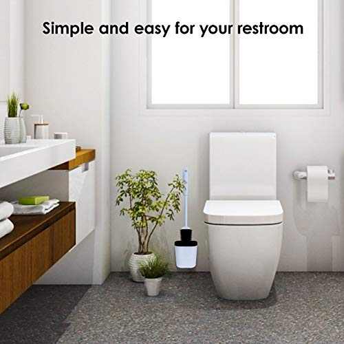 FOOLS ALIBAI Hygienic Toilet Brush Silicone and Holders Upgraded Modern Design, Bathroom Toilet Bowl Brushes with Quick Drying Holder Set (Mounted Wall)