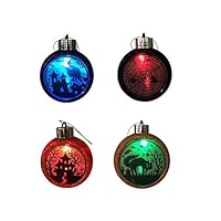 4 Pieces Halloween Decorations Lighting Flashing Decor for Party Supplies for Garden/Lawn Decorations (8cm Lighting Decor)
