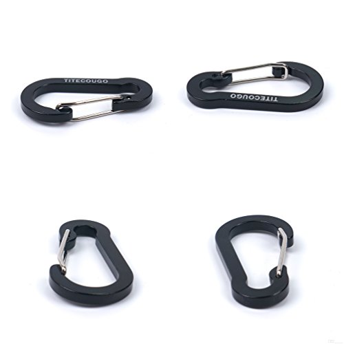 Carabiner Clip,Aluminum D-ring Locking Carabine Flat D-Shape Lock Snap Backpack Water Bottle Keychain Climbing Gear Accessories EDC Camping Tent Multi Function Tool Multiple Colors Grey WL27 - Thumbnail 3