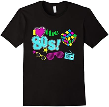 Mens I Love The 80s Eighties T-shirt 2XL Black