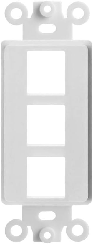 Cmple - 3 Port Decora Wall Plate 1-Gang Keystone Decora Insert, Jack Single Gang Decora Wall Plate