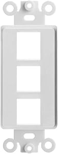 Cmple - 3 Port Decora Wall Plate 1-Gang Keystone Decora Insert, Jack Single Gang Decora Wall Plate