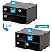 FITUEYES Printer Stands with Storage, Desktop Office Printer Riser Shelf with 3 compartments, 2-Tier Wood Paper Desk Organizers for Home Workspace, Black, DO304001WB