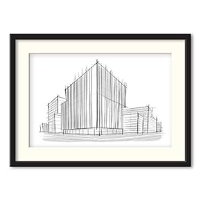 Black Paper Framed Canvas Wall Art for Living Room, Bedroom Black and White Structure Canvas Prints for Home Decoration Ready to Hanging - 23x31 inches