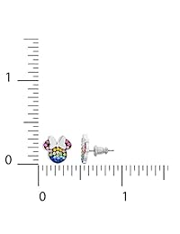 Disney Mujeres y Niñas Joyería Plata de Ley Minnie Mouse Rainbow vidrio Stud arete