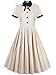 ReoRia Women's 40s 50s Style Short Sleeve Rockabilly Picnic Swing Vintage Dress