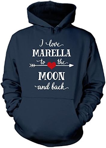 I Love Marella To The Moon And Back.gift For Boyfriend - Hoodie Navy L