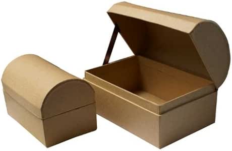 MEYCO conjunto de 2 Cofre del Tesoro - tapa redonda baúl cartón: Amazon.es: Hogar