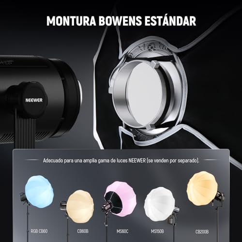 NEEWER 26"/65cm Softbox Linterna, 360° Difusor de Luz Liberación Rápida, Montura Bowens, Aleación Nailon Ligera para Iluminación Vídeo LED Continua RGB CB60, CB60B, CB200B, MS60B, MS60C, MS150B, NS26L