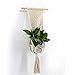 HomRing Macrame Plant Hanger Wall Art, Handmade Flower Pot Holder Cotton Rope Indoor Outdoor Balcony Patio Deck Ceiling Plant Holder Basket