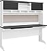 Ameriwood Home Altra Pursuit Credenza and Hutch Bundle, White/Gray