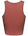 BEKDO Womens Solid Ribbed Jersey Trendy Racerback Crop Tank Top-M-Marsala