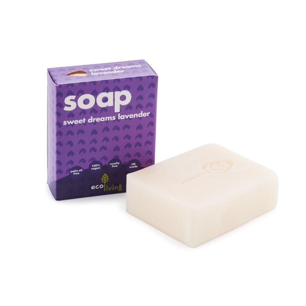 Eco Living Natural Eco Friendly Handmade Soaps, Made in the U.K, Suitable for Vegans, 100g. (Sweet Dreams (Lavender))