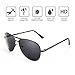 Polarized Aviator Sunglasses for Men by LotFancy, Gray Lens, Gun Metal Frame, Sunglasses Case Included