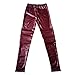 RieKet Women's Faux Leather Leggings Juniors Skinny Stretchy Pants (L, Burgundy)