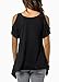 Relipop Women Hollow Out Casual Shirt Short Sleeve Off Shoulder Tunic Tops (Large, Black)