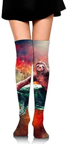 WUMIARUA Women Sloth Riding On Turtle Tube Dresses Over The Knee Thigh High Stockings Cosplay/Cheerleader Socks