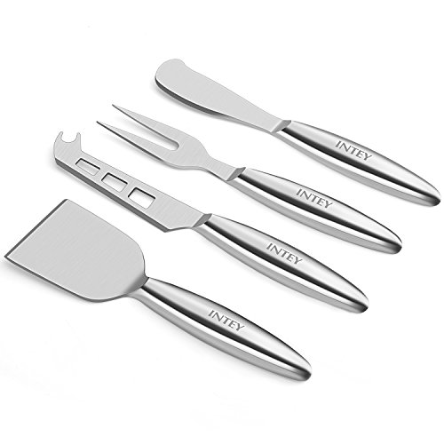 INTEY Stainless Steel Cheese Knife Set of 4 Cheese Knives