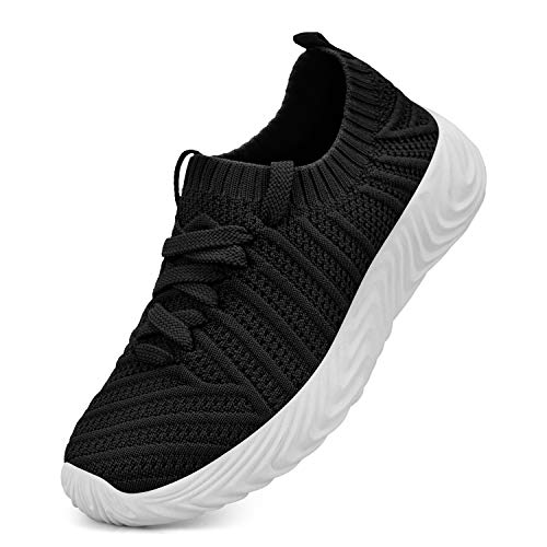 domirica Girl Sneakers Running Hiking Shoes Athletic Fashion Sneakers Black/White 3.5 Big Kid