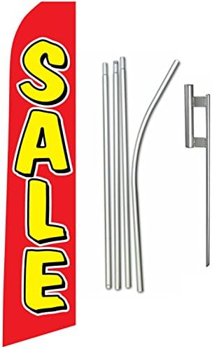 BER ProductsSwooper Feather Flag Kit, 15ft Sale Red & Yellow Includes Ground Spike and Pole