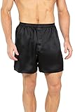 TexereSilk Men's 100% Silk Boxer Shorts (Black, Large) Luxury Underwear for Him MS6103-BLK-L