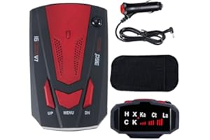 JINYI Car Radar Detector, Laser Radar Detectors, 360° GPS Speed Police Safe 16 Band Voice Alert,1080P HD Auto Focus Webcam with Microphone (RED)