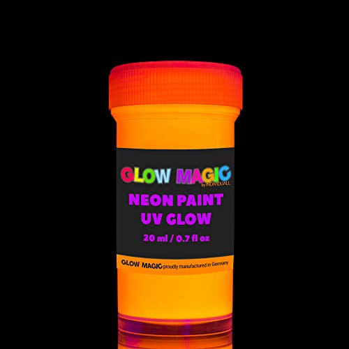 Glow Magic Fabric UV Paint Set - Set of 8 – Neon Textile Black Light Paints - Fluorescent Tie Dye Clothing Color – For Vibrant Glowing Art Projects - Easter Egg Painting 8 x 20 ml / 0.7 fl oz