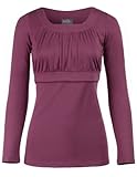 Milk Nursingwear Women's Empire Scoop Neck Nursing Top Long Sleeves