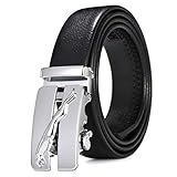 Men's Smooth Leather Buckle Belt 35mm Leather up to 42inch (105-115cm for Choose) 110cm Black-Silver