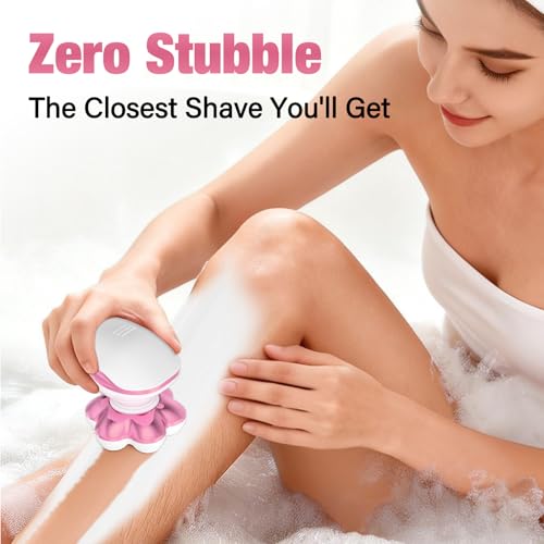 Electric Razors for Women, 120 Min Runtime, IPX8 Shaver for Sensitive Skin | 7D Floating Stainless Steel Blade, Wet & Dry Use, Works on Face, Legs, Arms, Bikini Area, Home & Travel Use