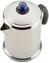 Farberware 47794 12-Cup Stovetop Stainless Steel Percolator, Glass Blue Knob